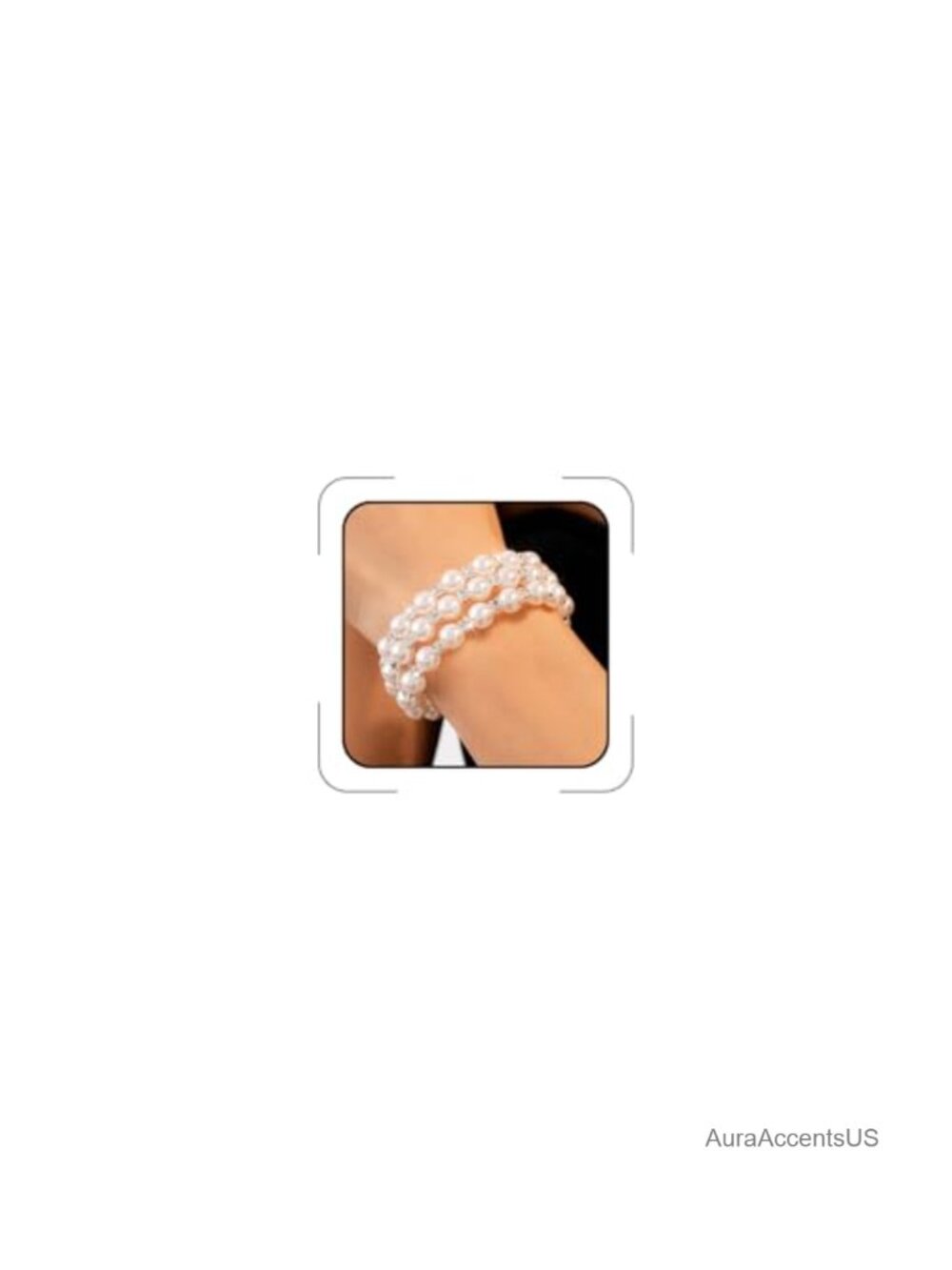 Chunky Multilayer Pearl Bangle Bracelet 1920s Vintage Rhinestone Crystal Wrap